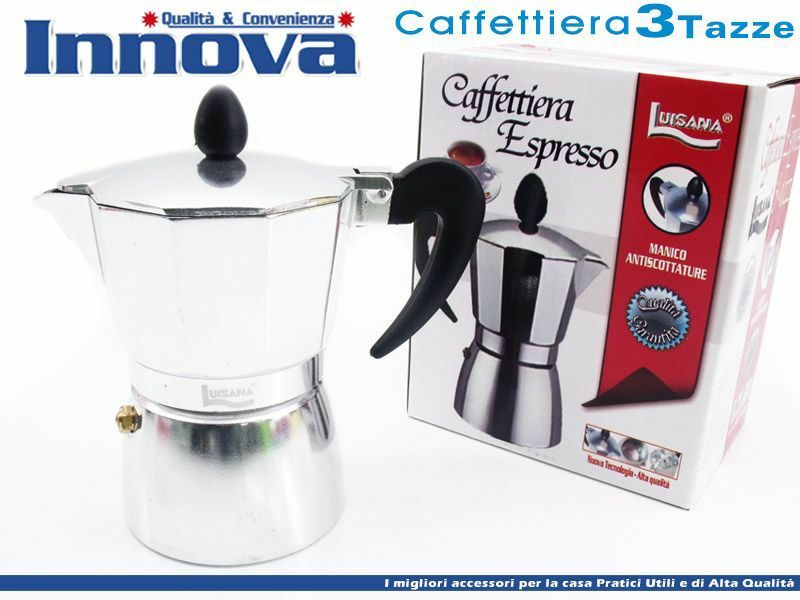 Caffettiera Moka Macchinetta Caffè Espresso Napoletano Misura 3 Tazze hmj