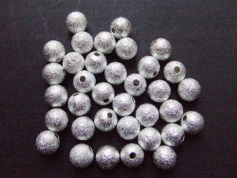 15pz Perle Metalliche Diamantate Spacer Separatori  8mm Colore Argento