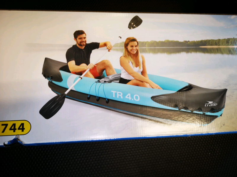Crane Two Person Inflatable Kayak With Waterproof Bag & Accessories