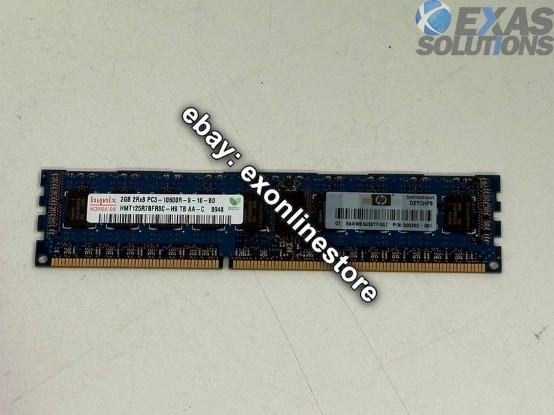 501533-001 - 2GB (1x2GB) 2Rx8 PC3-10600R Memory Kit (ASM: 500202-061) (OPT: 5006
