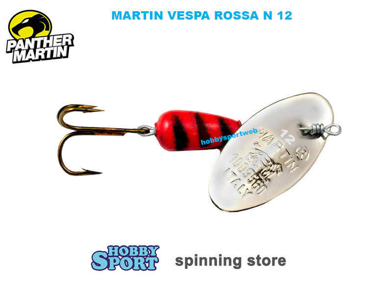 PANTHER MARTIN VESPA ROSSA PALETTA N 12 COLORE SILVER CUCCHIAINO ROTANTE