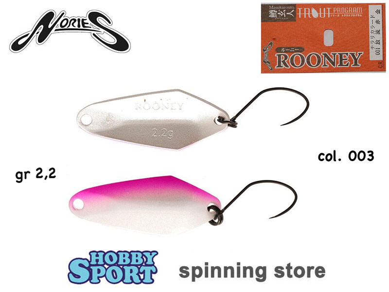 NORIES ROONEY 2,2 g COLORE 003 PINK WHITE  SPOON AREA TROUT SPINNING