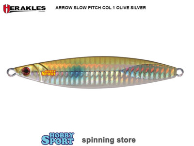 SLOW PITCH ARROW JIG 120 GR  COL 1 OLIVE SILVER HERAKLES  PESCA MARE BARCA