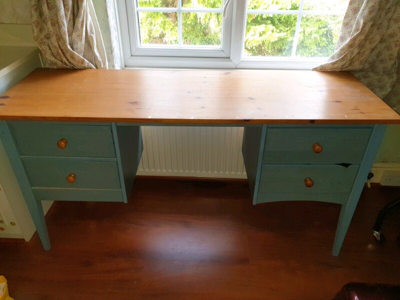 Top quality large blue wooden Desk in Wirral, Merseyside Gumtree