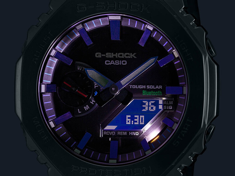 Pre-owned Casio G-shock Gm-b2100pc-1ajf Rainbow Metal Case Band Solar Bluetooth Men Watch