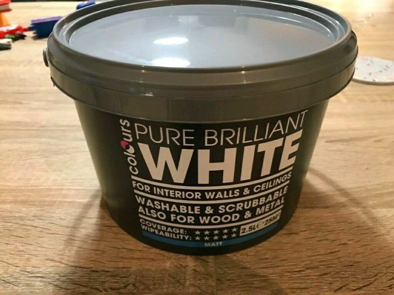 Pure brilliant white matt paint 2.5ltr | in Moira, County Armagh | Gumtree