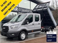 Ford Transit TDCI 165ps 350 7 Seat Double Cab 1-Way Tipper DRW With Air Con & 12