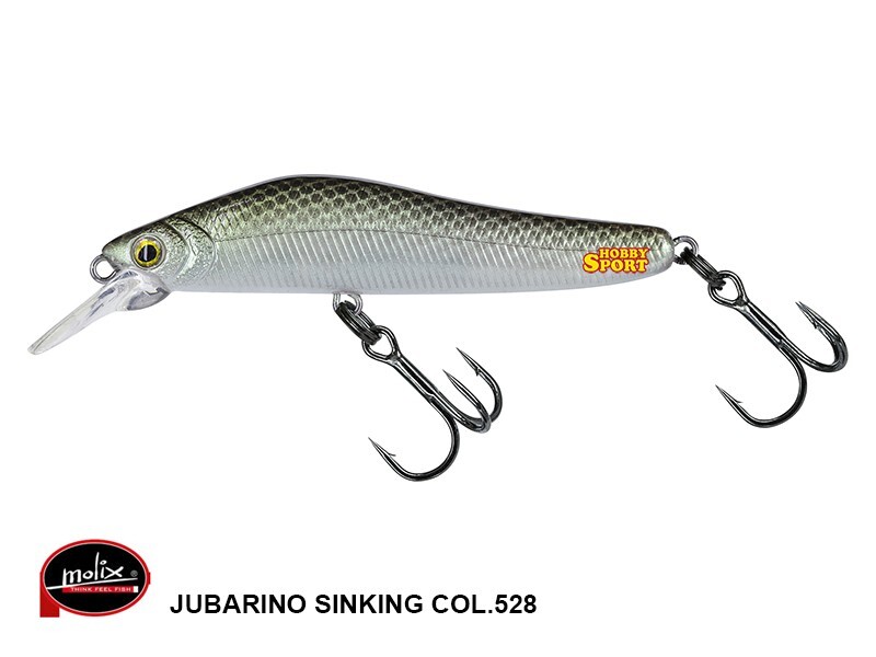 JUBARINO JERKBAIT MOLIX 50  COL 528 PEARLSCENT SHAD 2.5 GR  5 CM  SPINNING TROUT