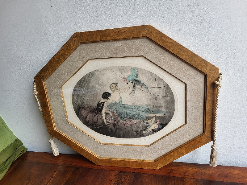 Cadre Tableau Gravure De E. Naudy Art Deco