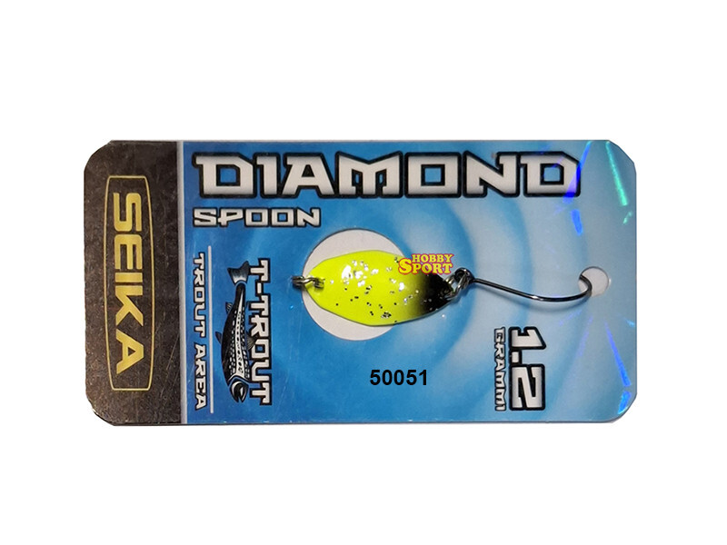 DIAMOND SPOON SEIKA 1,2 GR COLORE 50051 GIALLO NERO TROUT AREA LIGHT SPINNING