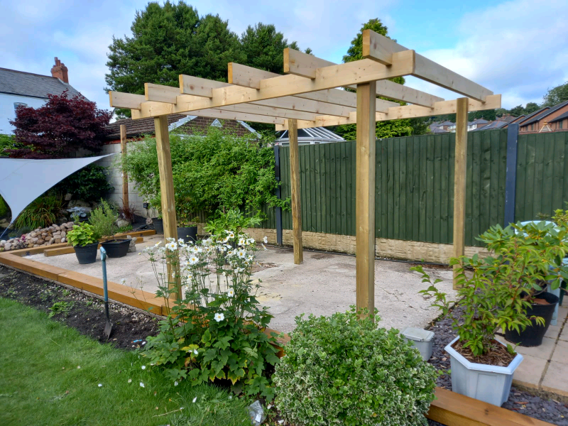 3M X 3M WOODEN PERGOLA ASSEMBLED FREE LOCAL DELIVERY (ST HELENS) in St Helens, Merseyside