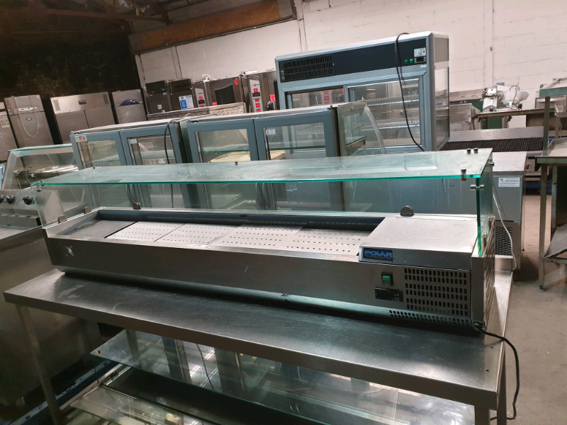 Commercial Polar Topping Fridge Salad Bar Table Top Topping Fridge