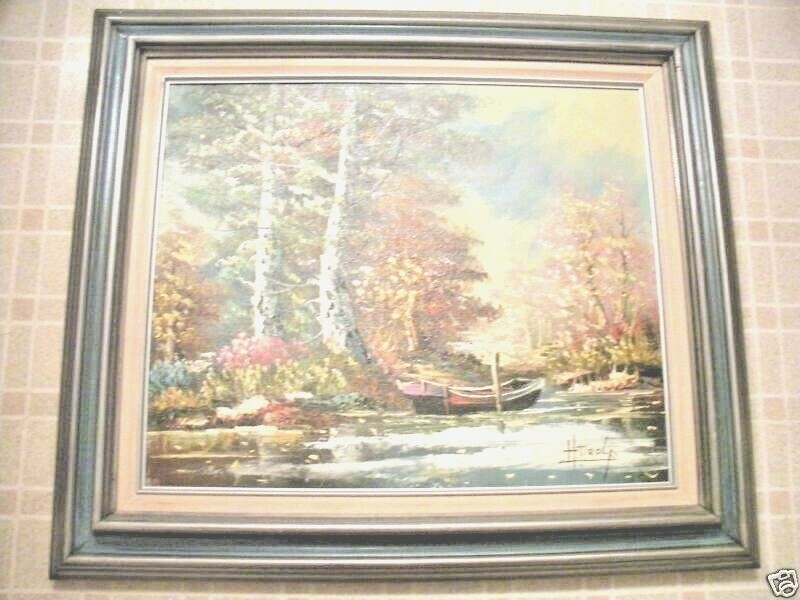 【F4号】TAIFU 台風 oil painting 原画 H. TIROLF SIGNED LANDSCAPE OIL PAINTING | eBay