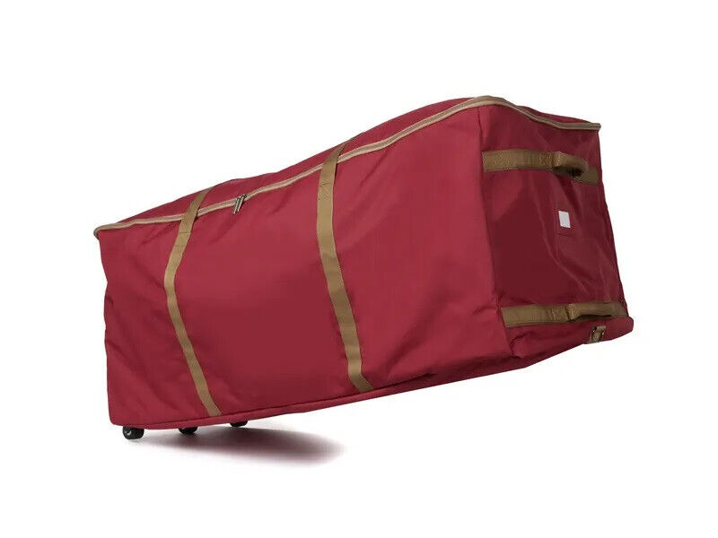 XLarge Christmas Tree Storage Wheeled Box Fits 11 Ft Tree Heavy Duty - Red