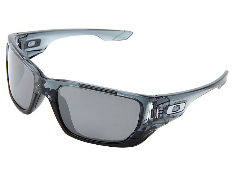 Pre-owned Oakley Men's Style Switch Polarized Oo9216-06 Crystal Black/grey, Chrome Asian In Grey, Chrome Iridium