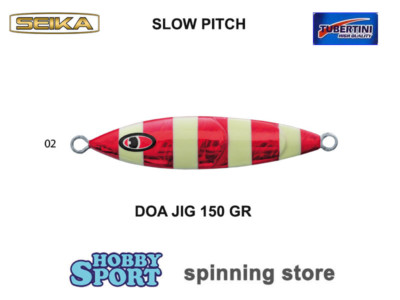 SLOW PITCH DOA JIG 150 GR COL 02 WR WHITE RED LUMINOUS SEIKA TUBERTINI MARE