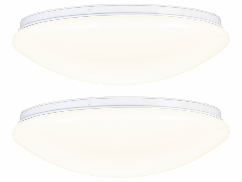 2 Plafonniers Led Utilisables Comme Appliques Murales - Ã 38 Cm - Blanc Chaud -