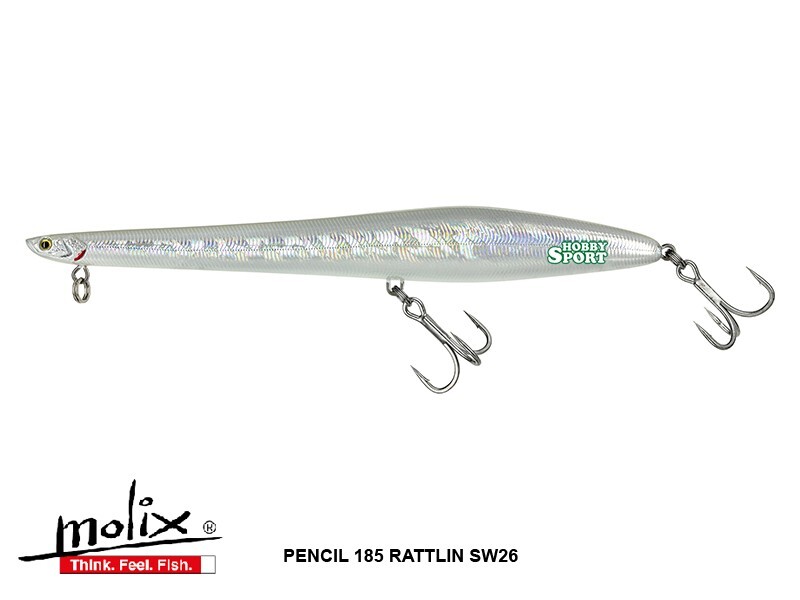 MOLIX PENCIL  185 RATTLIN  COLORE SW26 CRAZY WHITE 33 GR FLOATING  SPINNING MARE