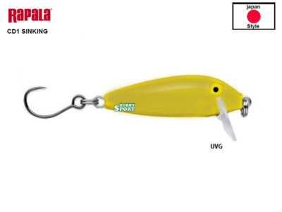 RAPALA COUNTDOWN CD 01 SINKING COL UVG SH UV GOLD JAPAN STYLE AREA TROUT