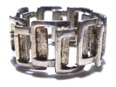 DESIGNER ''CW'' MODERN MODERNIST MID CENTURY UNIQUE ESTATE ETERNITY RING BAND