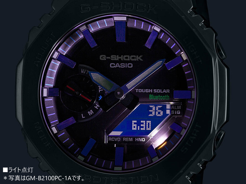 Pre-owned Casio G-shock Gm-b2100bpc-1ajf Rainbow Metal Case Band Solar Bluetooth Men Watch