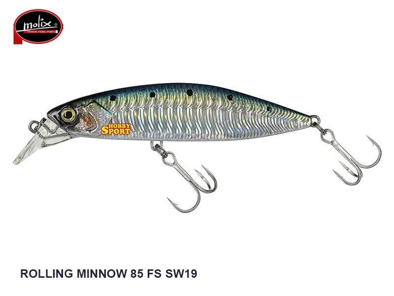ROLLING MINNOW 85 FS MOLIX COL. SW19 REAL SARDA 14, GR FAST SINKING 8.5 CM