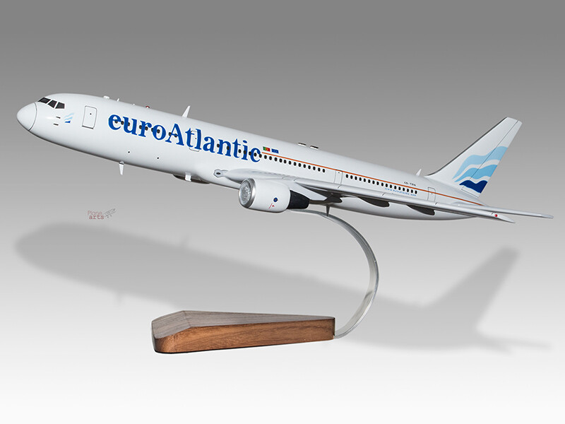 Boeing 767-300ER EuroAtlantic Solid Mahogany Wood Handcrafted Display Model