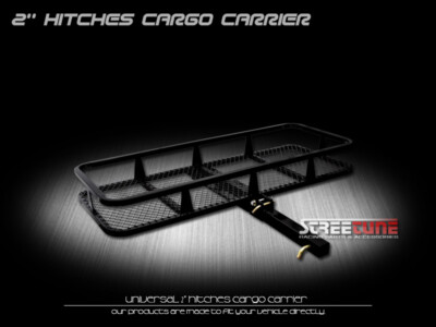 59" Blk Mesh Steel Fold Up Bumper Mount Hitch Cargo Basket For 2"x2" Receiver SC