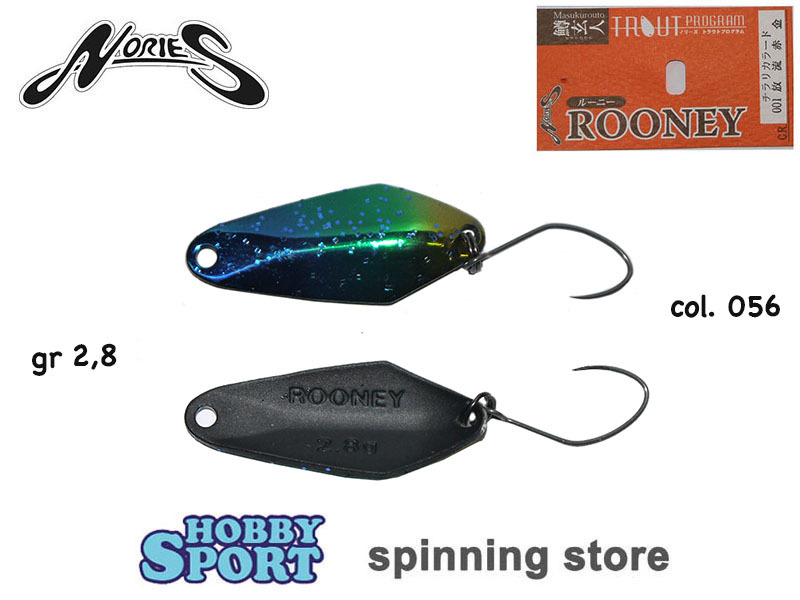ROONEY NORIES 2,8 g  COLORE 056 BLUE GREEN GOLD BLACK SPOON AREA TROUT JAPAN
