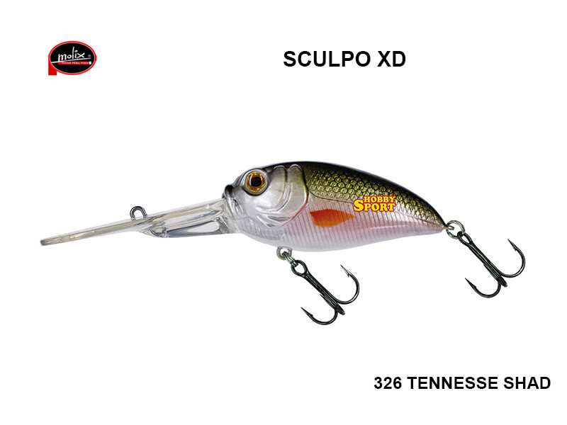 MOLIX SCULPO XD RATTLIN COL 326 MX TENNESSE SHAD 27 GR FLOATING 6.5 CM SPINNING