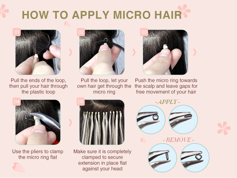 150g Thick Micro Loop Ring Human Hair Extensions Micro Link Nano Bead Tip 0.5/1g