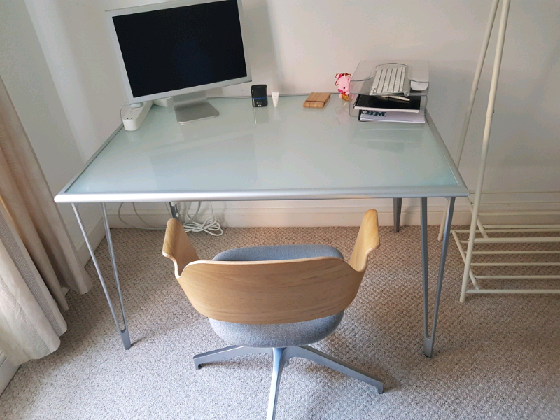 Ikea Glass Desk / IKEA MALM Desk Glass Top — Studio Home Design Table