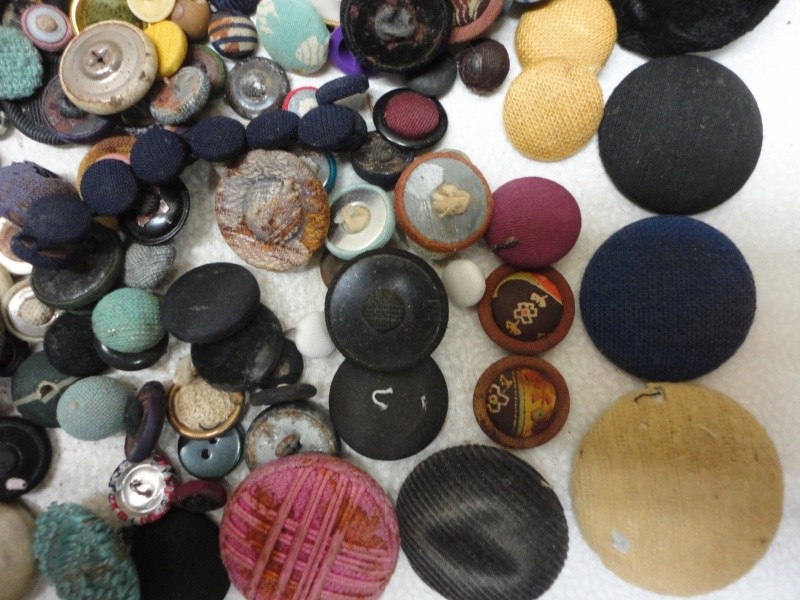 LOT of Different Assorted FABRIC BUTTONS~VINTAGE & OTHERS - All Shape & Sizes