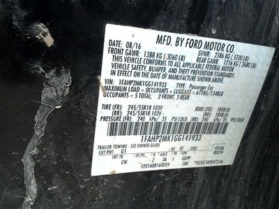 Passenger Caliper Rear With Police Package Fits 15-19 TAURUS 369096