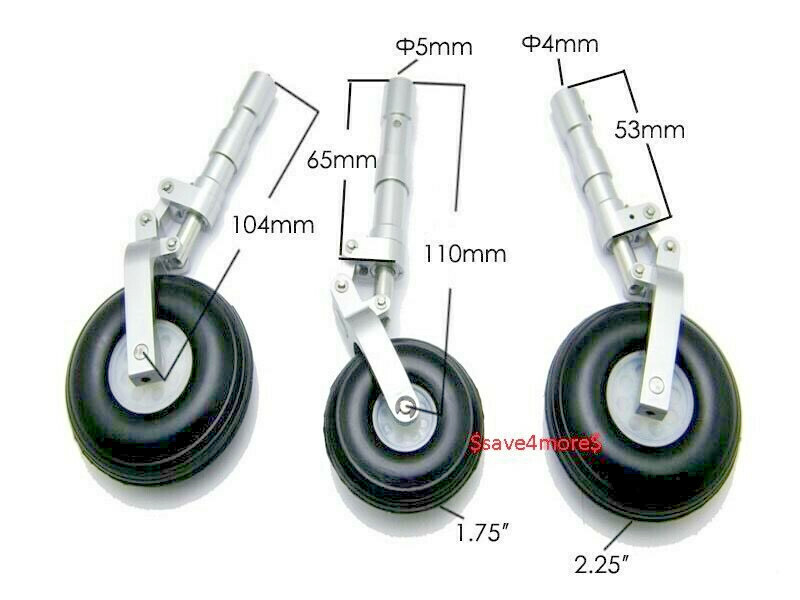 EDF Jet 104mm Main & Nose Oleo Struts Landing Gear with Wheels for RC