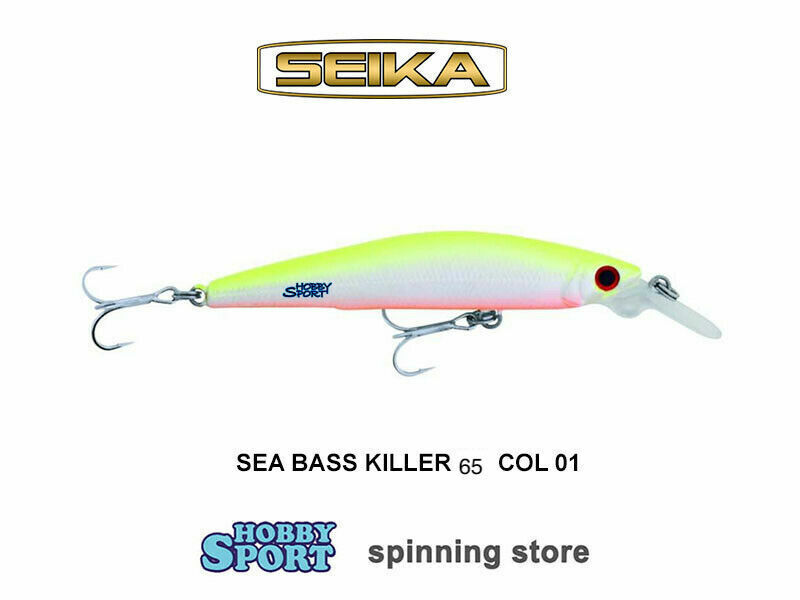 SEIKA SEA BASS KILLER 65 COLORE 01 YWO  4,9 GR MINNOW FLOATING SPINNING MARE