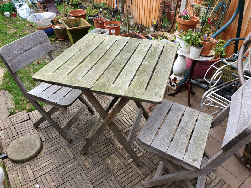 Wooden garden table with two chairs | in North London, London | Gumtree