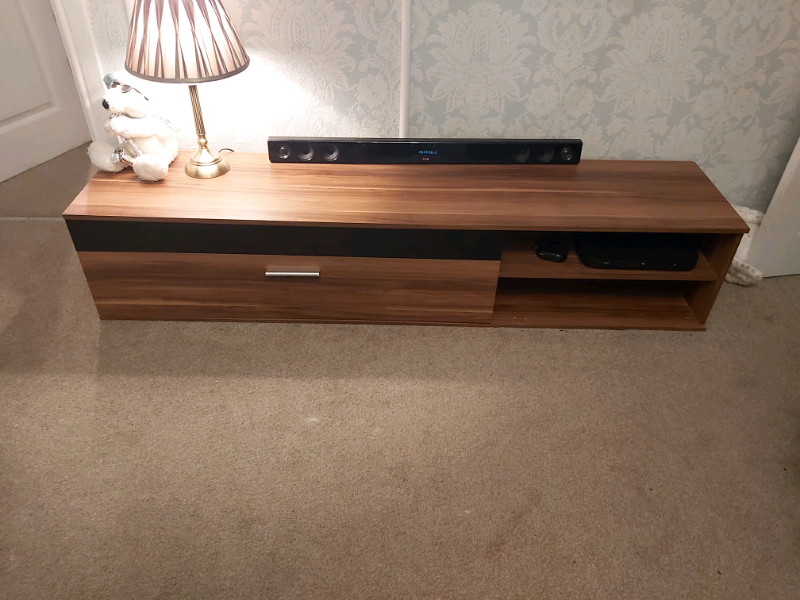 long walnut tv unit