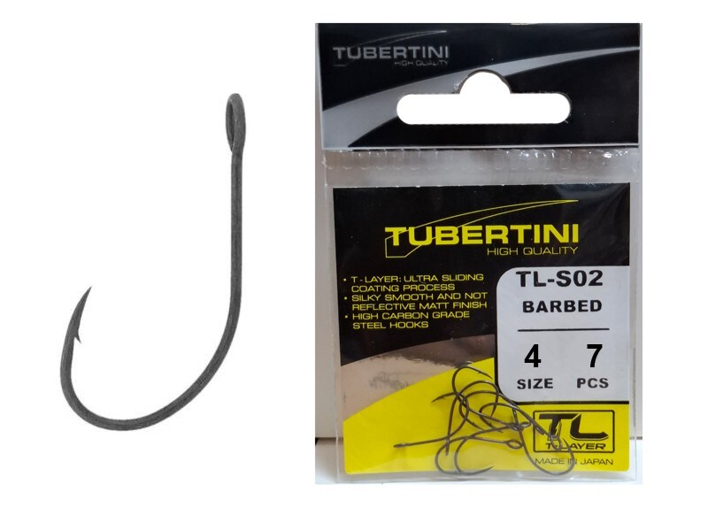 AMI SERIE TL-S02  SIZE 4 BARBED TUBERTINI X SPOON  BUSTA 7 PZ PESCA TROTA AREA