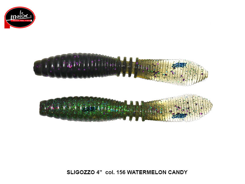 MOLIX SLIGOZZO 4" COL. 156 WATERMELON CANDY SILICONICO x SPINNING BLACK BASS