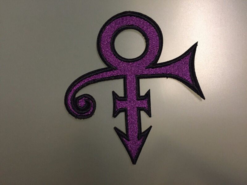 PRINCE THE ARTIST PURPLE (cut out) Logo Patch - Embroidered Iron On Patch 2.75 "