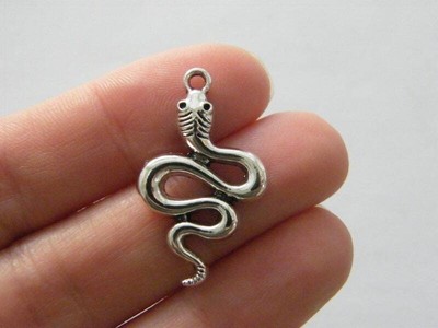 BULK 50 Snake pendant antique silver tone A217 - SALE 50% OFF