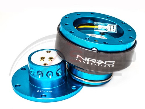 NRG STEERING WHEEL GEN 2.0 QUICK RELEASE NEW BLUE BODY TITANIUM RING SRK-200NB