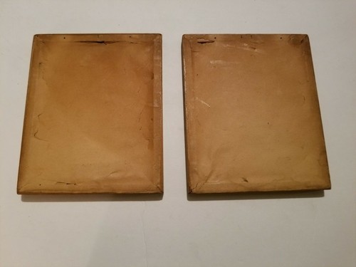 Antique Vintage  Burlap Cross Stitch Pictures  Wooden Frames