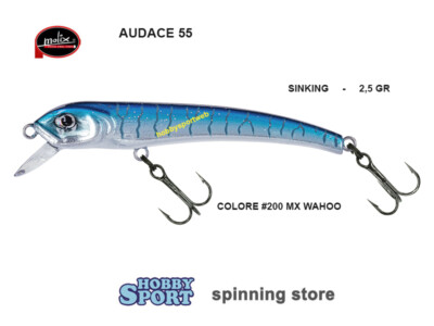 AUDACE 55 MOLIX 200 MX WAHOO 2,5 GR SINKING - SPINNING LAGO MARE TRAINA