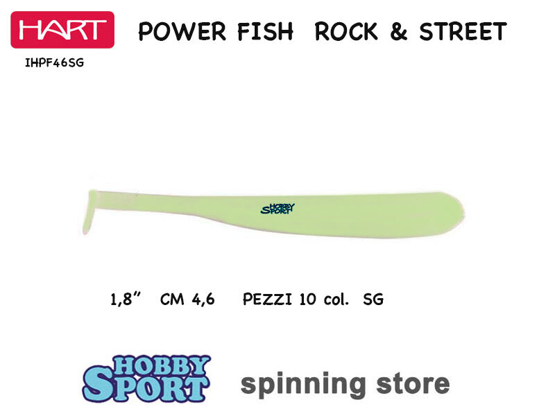 POWER FISH HART  COLOR  SG FLUO IHPF46SG SILICONICO mm 46 ROCK FISHING SPIN