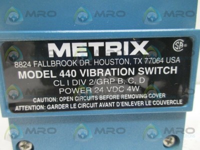METRIX 440SR-2040-0200 ELECTRONIC VIBRATION SWITCH * NEW IN BOX *