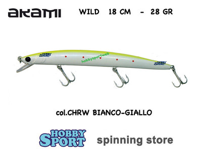 AKAMI WILD 180 LONG JERK 28 GR COL CHRW WHITE YELLOW COD 538701 SPINNING MARE
