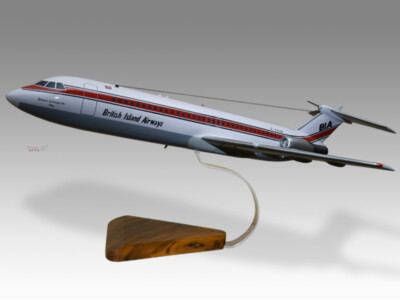 BAC 111 1-11 British Island Airways  Solid Mahogany Handcrafted Display Model