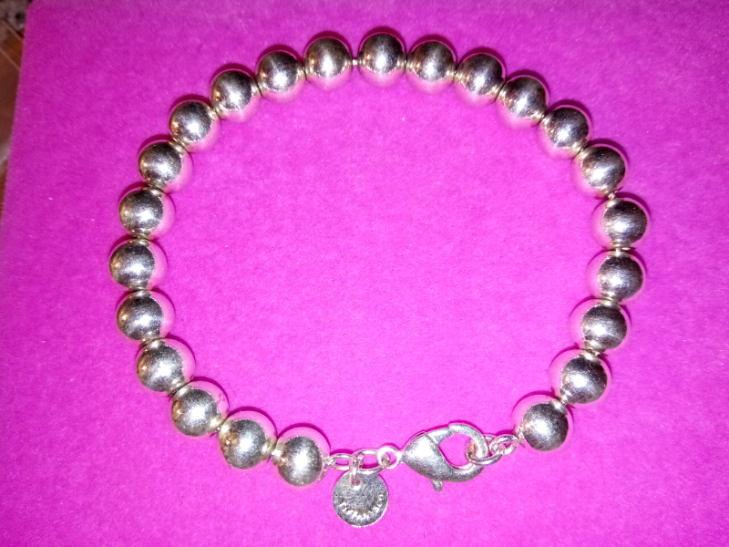 TIFFANY SILVER BALL BRACELET, WITH TIFFANY SILVER DISC ATTACHED in